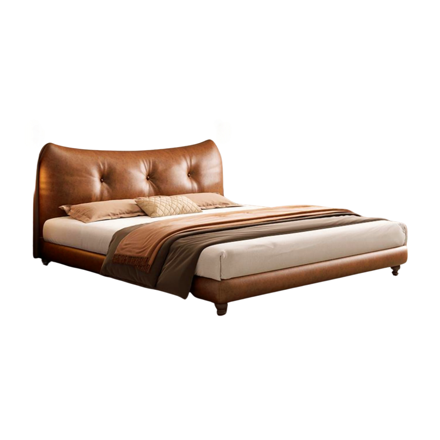 Mid-Century Modern High Quality Luxury Bedroom Furniture leather Bed 1800*2000m SX1919