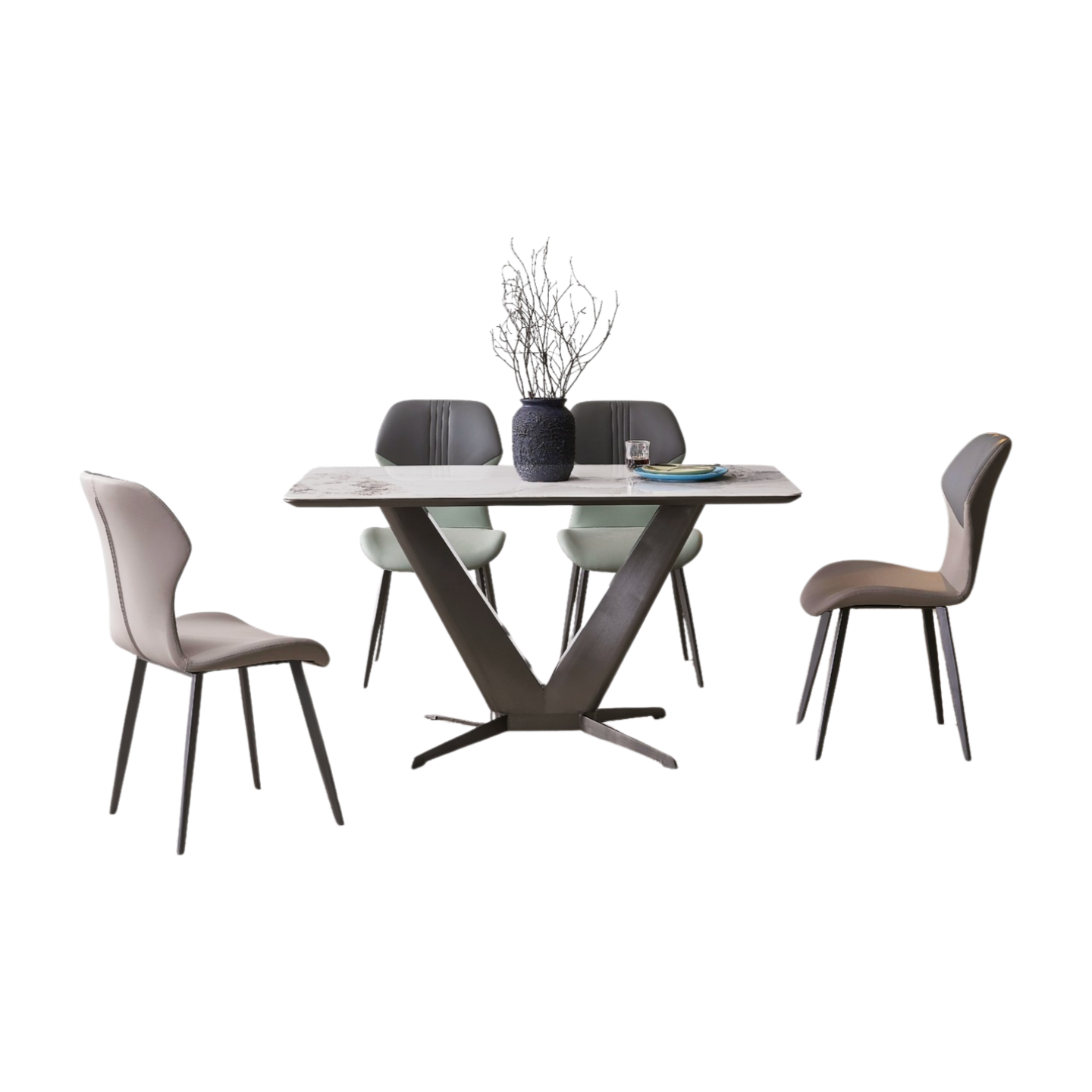 Italian Minimalism Square Dining Room Table Luxury Modern Dining Room Set SNM2136