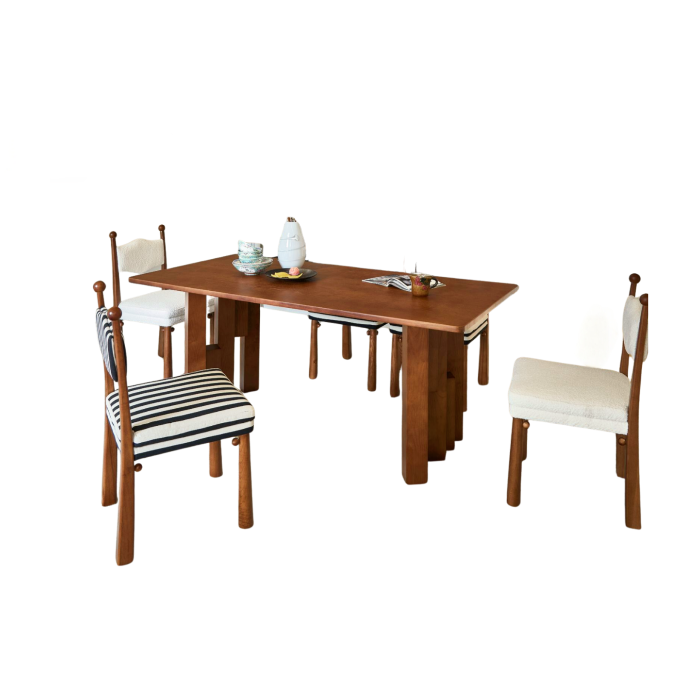 Mid-Century Modern Square Wood Dining Room Table Luxury Modern Dining Room Set BL32